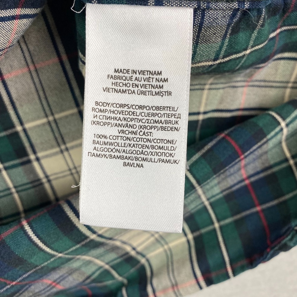 Polo Ralph Lauren Classic Fit Oxford Shirt Mens XL Green Beige Plaid Pocket - Picture 7 of 13